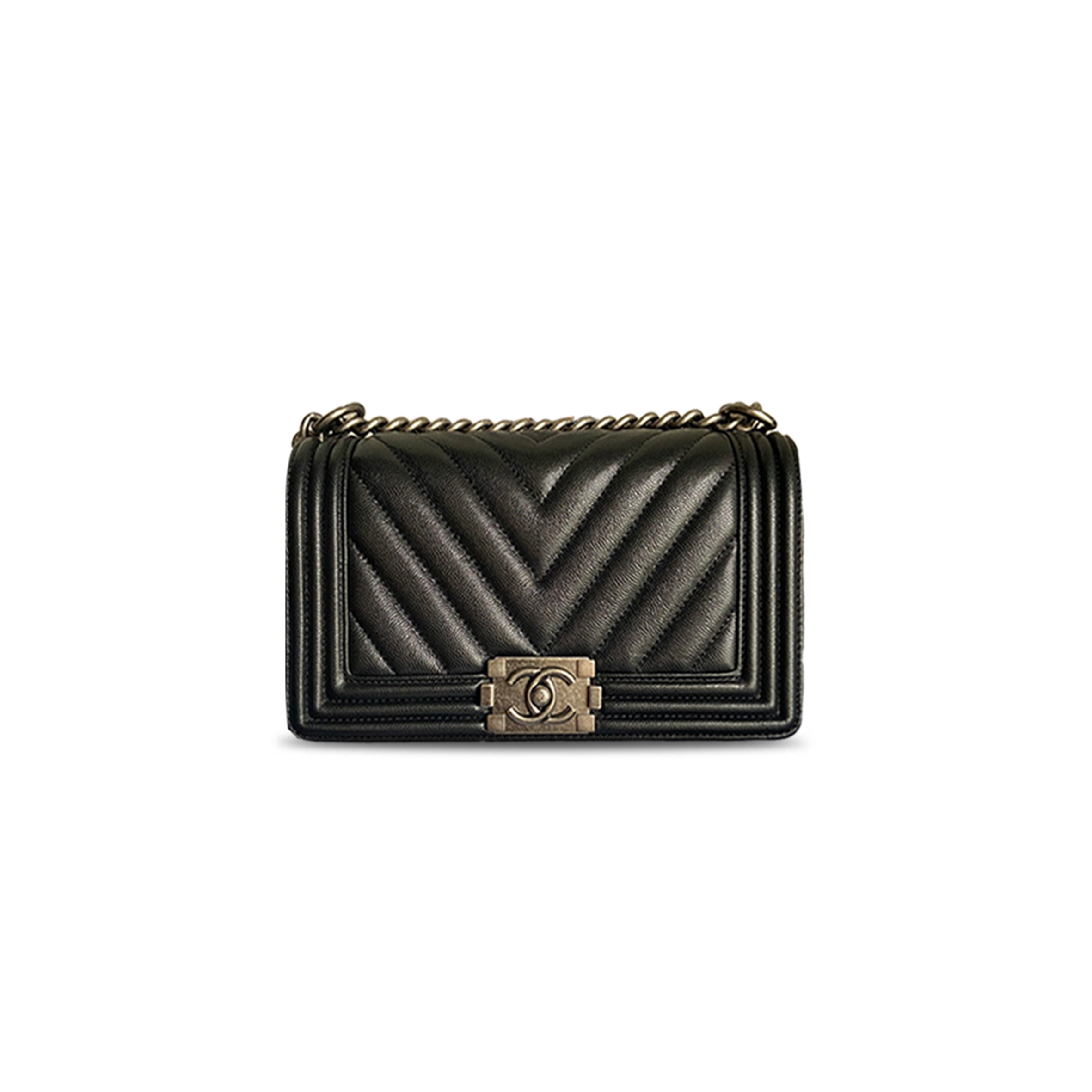 CHANEL MASTER BOY OLD MEDIUM CHEVRON (25*15*9cm)